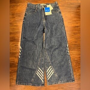 NWT Very Jean Skater Stripe Wide Leg Jeans Size M